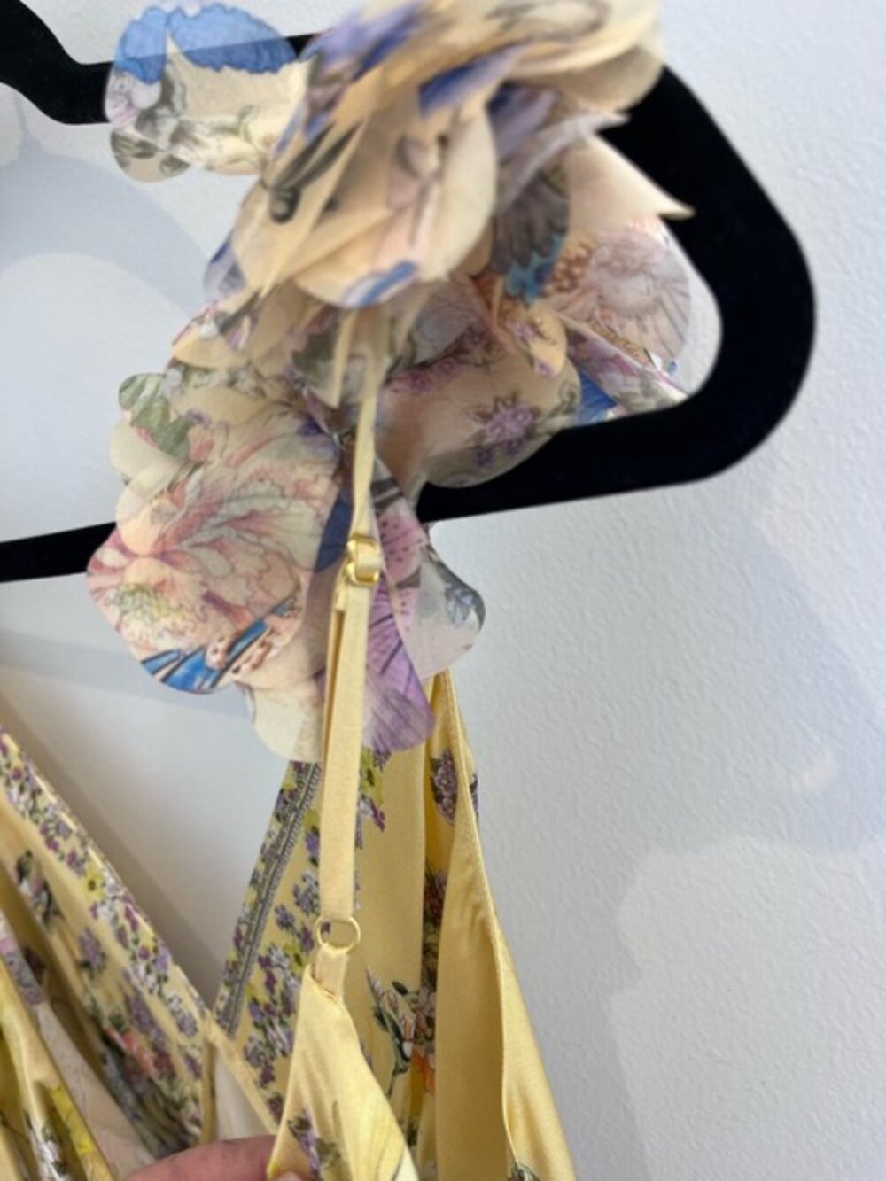 Camilla Embellished floral ruffled silk satin maxi dress - Size Small - Picture 9 of 9